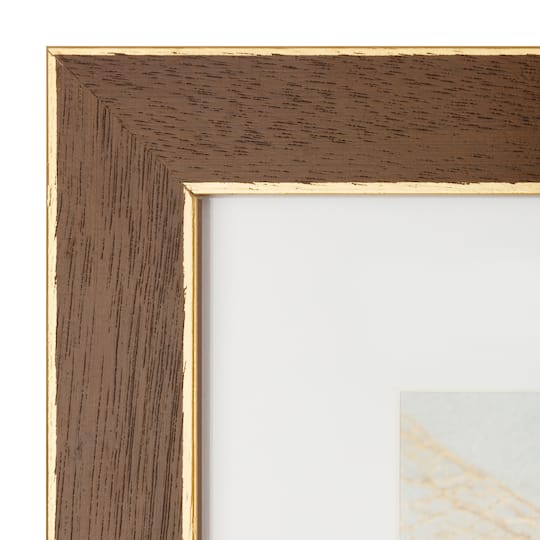 8 Pack: Walnut & Gold Trim Frame with Mat